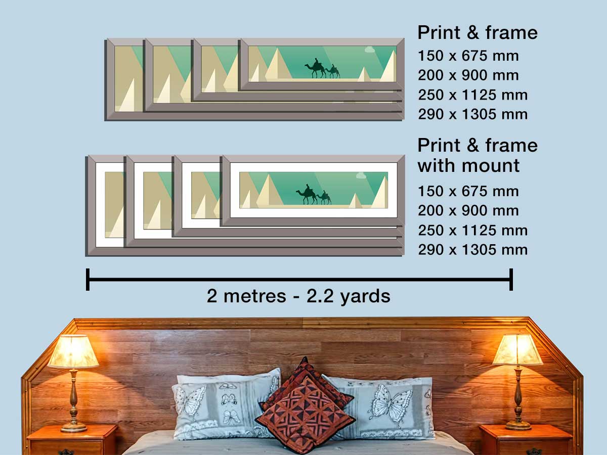 Framed panoramic of desert scene