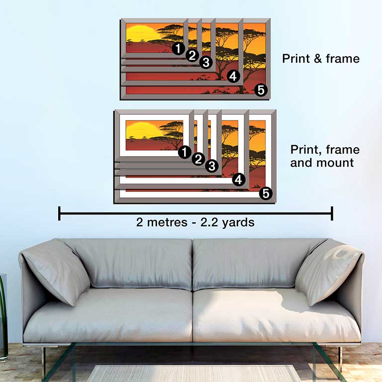 Panoramic frames with Africa photos